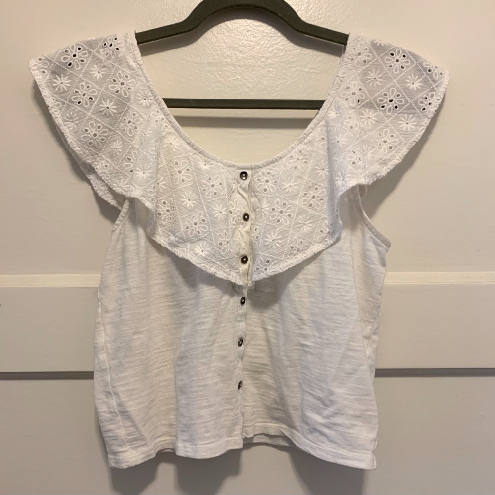 American Eagle Floral Embroidered Tank Top | S